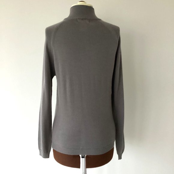Wool Blend Mock Turtleneck with Side Ruffle - Picture 3 of 5